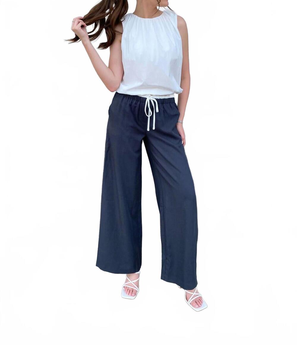 NEW ELLE GREY double tie top in white